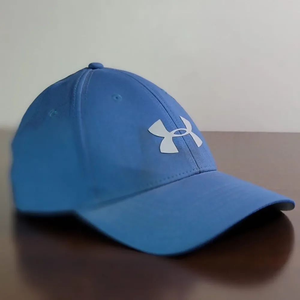 Under Armour Heat Gear Fitted Hat Cap Blue Gray Size Medium Large Elastic